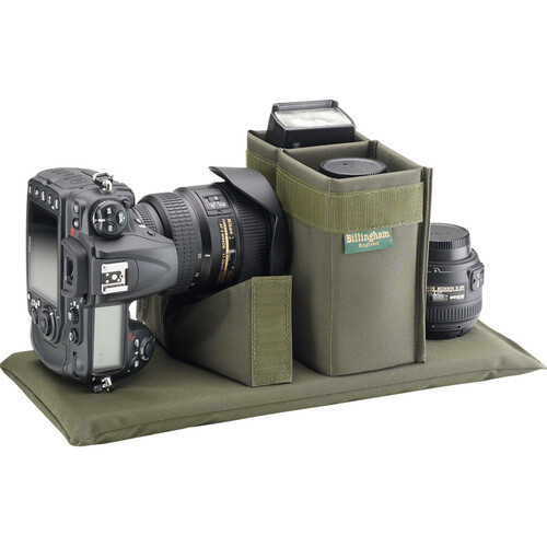 Billingham 445 Mkii Camera Bag Green Fibrenyte Brown Leather