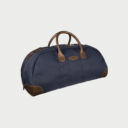 http://Weekender%20Tas%20Canvas%20Blauw/Leer%20Bruin