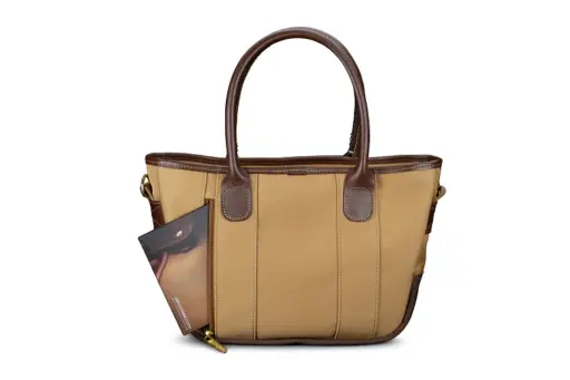 Billingham Key Grip Handbag Burgundy Canvas Black Leather