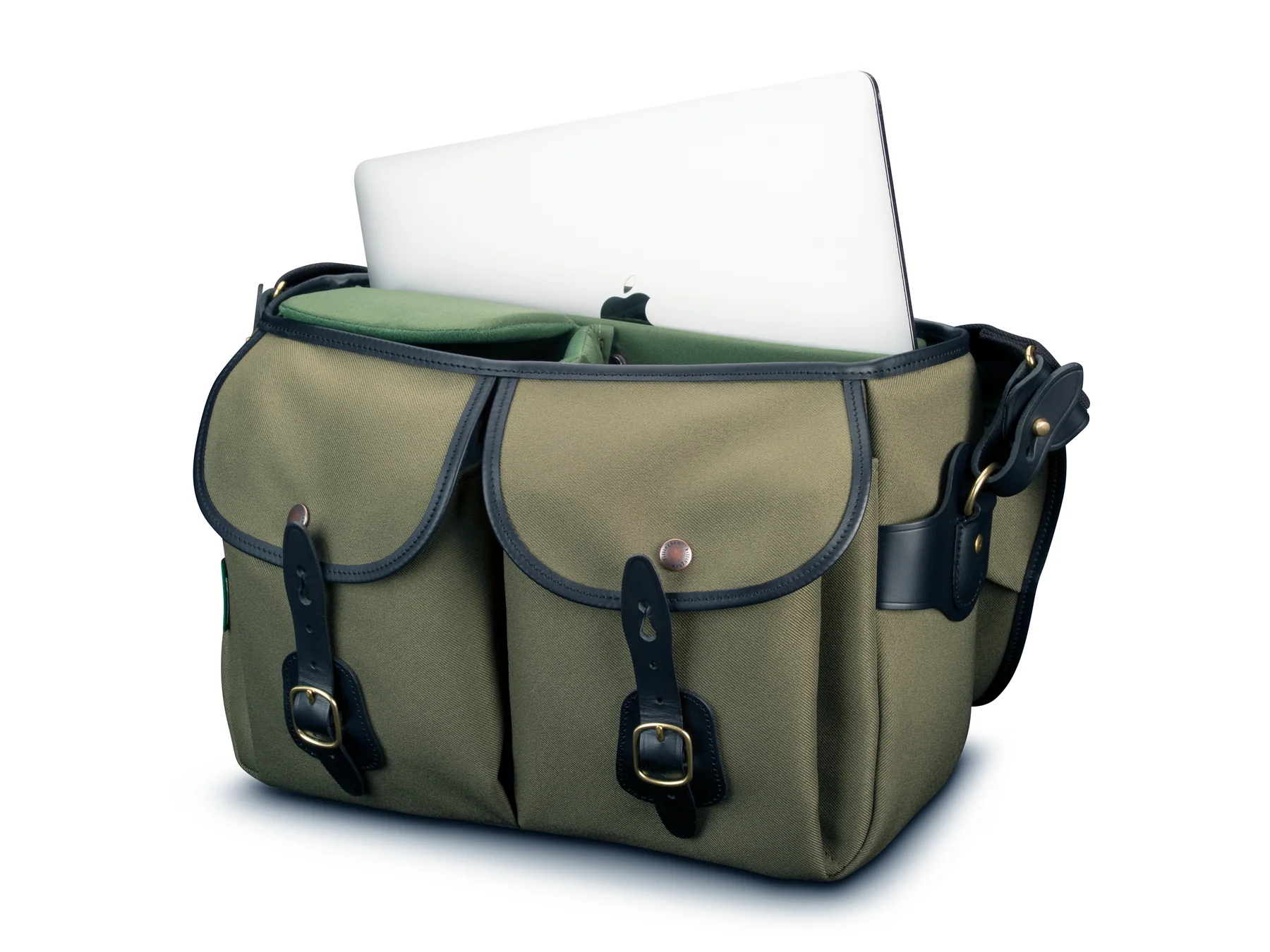 Hadley One Camera Bag Green Fibrenyte Brown Leather