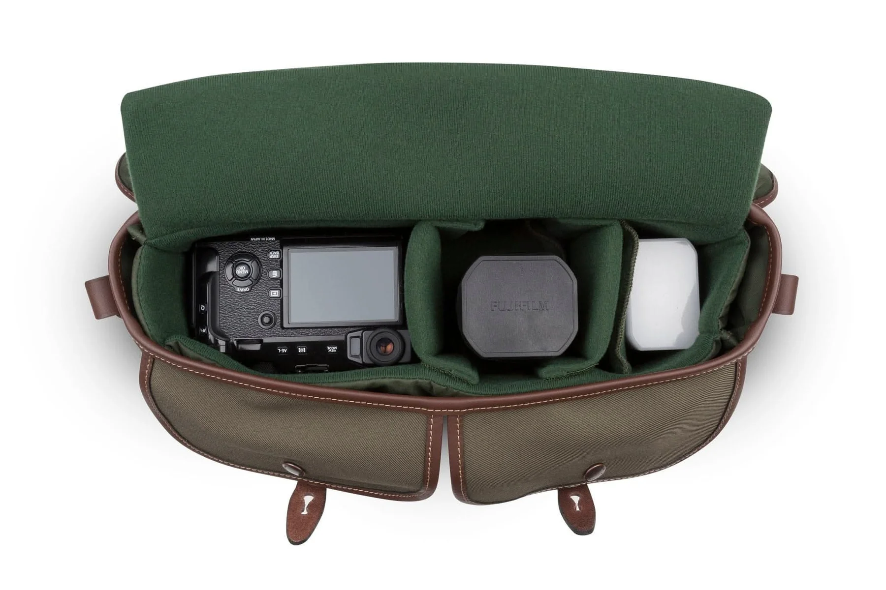 Hadley Pro 2020 Camera Bag Green Fibrenyte Brown Leather