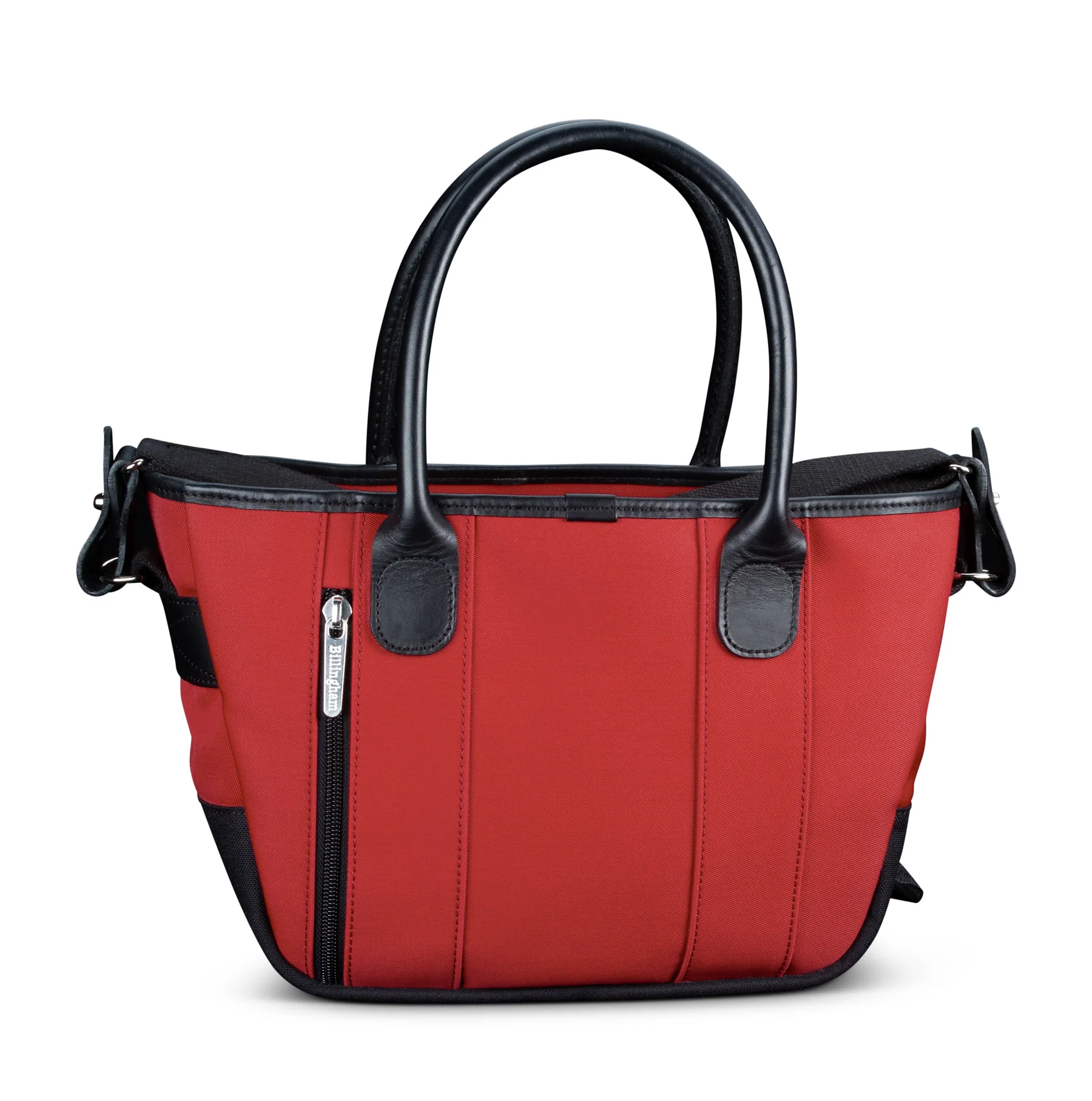 Key Grip Handbag Burgundy Canvas Black Leather