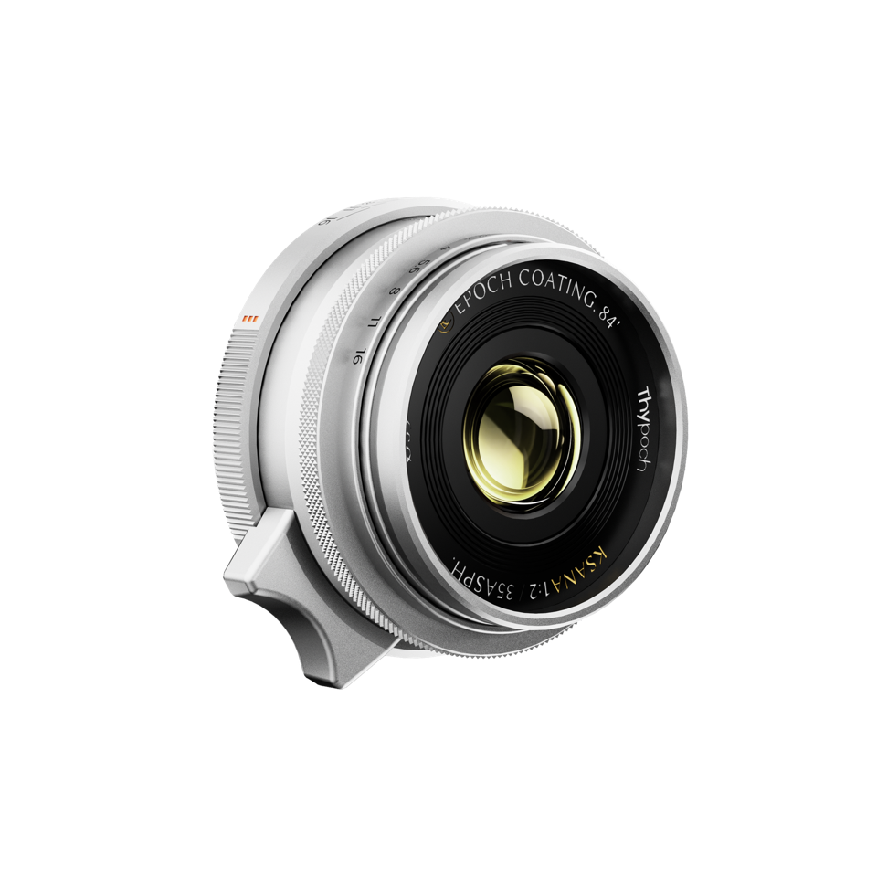 Thypoch Ksana 35mm F 2 M Mount Silver Lens With Lens Hood